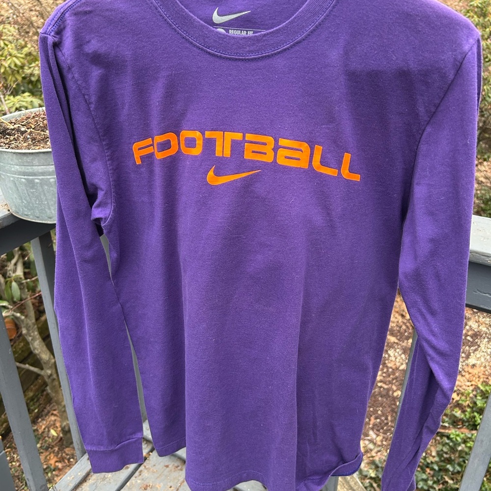 Nike Men's  Purple Long Sleeve Football Tee
